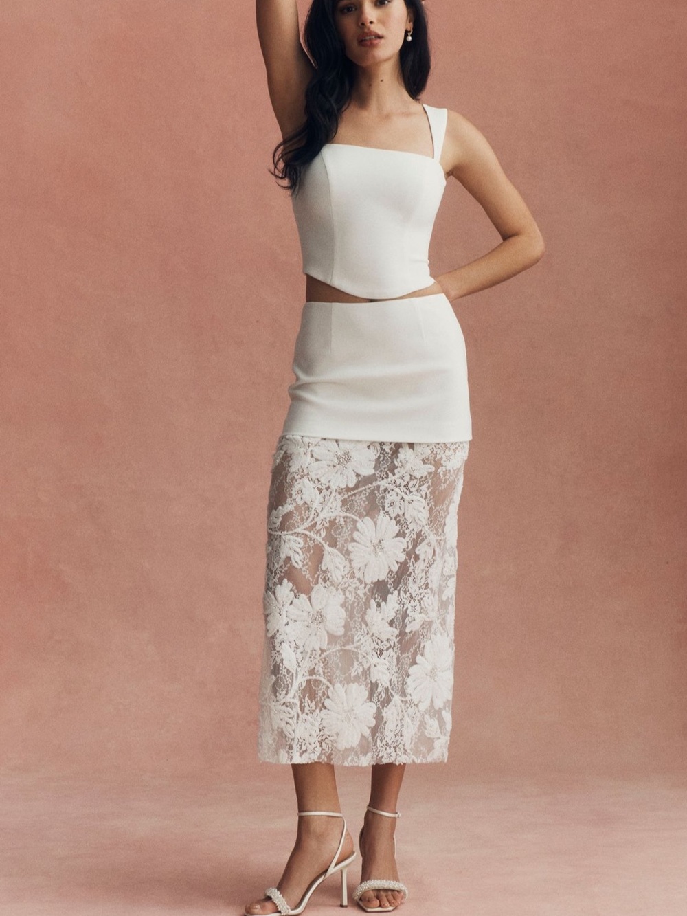 Anthropologie Mare Mare 3d floral skirt & corset set